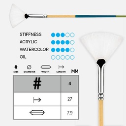 [PRINCETON 9850FN-4] PRINCETON Snap! White Synthetic Fan Brush 4