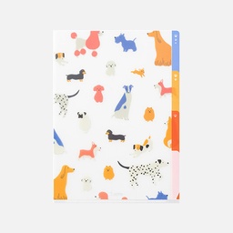 [MIDORI 35470006] MIDORI Clear Folder 3-Pocket A5 Dogs