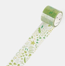 [BGM BM-CB003] BGM Clear Tape 30mm Green Leaves