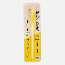 [MOBLIQUE 602318439383] MOBLIQUE 2-In-1 Straight & Oblique Dip Pen Holder Lisbon Yellow