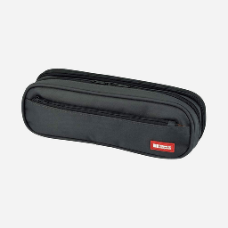[LIHIT LAB. A-7557-24] LIHIT LAB. Double Zipper Pen Case Black