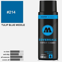 [MOLOTOW 358214] MOLOTOW Coversall Water-Based Spray Paint 400ml Tulip Blue Middle