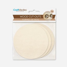 [MULTICRAFT CW318B] MULTICRAFT Craft Medley Wood Cut Outs Round x 3