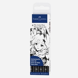 [FABER-CASTELL 267121] FABER-CASTELL Pitt Artist Pen Manga Black Set x 4