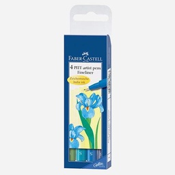 [FABER-CASTELL 167006] FABER-CASTELL Pitt Fineliner Cool Set x 4