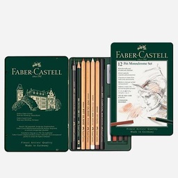 [FABER-CASTELL 112975] FABER-CASTELL Pitt Monochrome Set x 12