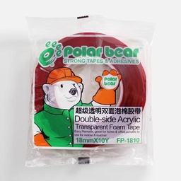 [POLAR BEAR FP-1810] POLAR BEAR Double-Sided Transparent Acrylic Foam Tape 18mm x 9m