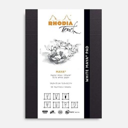 [RHODIA 116103] RHODIA Touch White Maya Dot Paper Pad 120gsm A5+ x 50