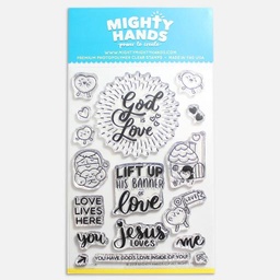 [MIGHTY HANDS ST107] MIGHTY HANDS Clear Stamp 4” x 6” God Is Love