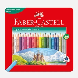 [FABER-CASTELL 116256] FABER-CASTELL Color Grip Color Pencil Metal Tin Set x 24