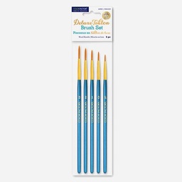 [MULTICRAFT AB320C] MULTICRAFT Color Factory Deluxe Taklon Liner Brush Set x 5