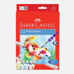 [FABER-CASTELL 121004] FABER-CASTELL Watercolor 12ml Set x 12 (Brush & Palette Included)