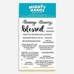 [MIGHTY HANDS ST101] MIGHTY HANDS Clear Stamp 4” x 6” Blessed Words