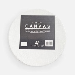 [OVJ A9004] OVJ Cotton Canvas Board 280gsm Circle 4” Bulk Pack x 10