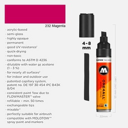 [MOLOTOW 327566] MOLOTOW One4All Acrylic Marker 8mm 232 Magenta