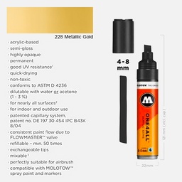 [MOLOTOW 327574] MOLOTOW One4All Acrylic Marker 8mm 228 Metallic Gold