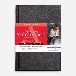 [STILLMAN & BIRN 100580SBC] STILLMAN & BIRN Alpha White Paper Hardbound Sketchbook 150gsm Portrait 5½” x 8½” x 62