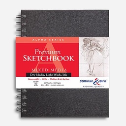 [STILLMAN & BIRN 200680SBC] STILLMAN & BIRN Alpha White Paper Spiral Sketchbook 150gsm Portrait 6” x 8” x 50