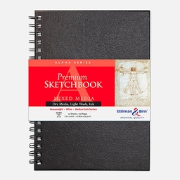 [STILLMAN & BIRN 200710SBC] STILLMAN & BIRN Alpha White Paper Spiral Sketchbook 150gsm Portrait 7” x 10” x 50