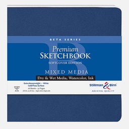 [STILLMAN & BIRN 301750SSBC] STILLMAN & BIRN Beta White Paper Softcover Square Sketchbook 270gsm 7½ x 7½ x 28