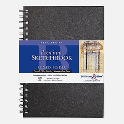 [STILLMAN & BIRN 300710SBC] STILLMAN & BIRN Beta White Paper Spiral Sketchbook 270gsm Portrait 7” x 10” x 25