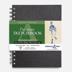 [STILLMAN & BIRN 600680SBC] STILLMAN & BIRN Delta Ivory Paper Spiral Sketchbook 270gsm Portrait 6" x 8" x 25