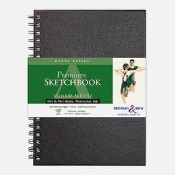 [STILLMAN & BIRN 600710SBC] STILLMAN & BIRN Delta Ivory Paper Spiral Sketchbook 270gsm Portrait 7" x 10" x 26