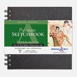 [STILLMAN & BIRN 600770SBC] STILLMAN & BIRN Delta Square Spiral Sketchbook 270gsm 7" x 7" x 26