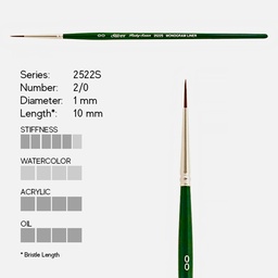 [SILVER 2522S 2/0] SILVER Ruby Satin Synthetic Monogram Liner Brush 2/0