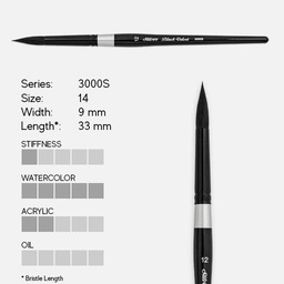 [SILVER 3000S 14] SILVER Black Velvet Round Brush 14