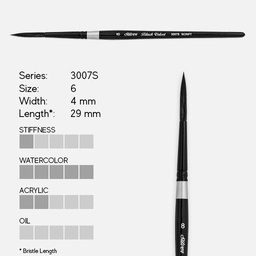 [SILVER 3007S-6] SILVER Black Velvet Script Liner Brush 6