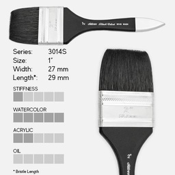 [SILVER 3014S-1"] SILVER Black Velvet Wide Wash Blender Brush 1”