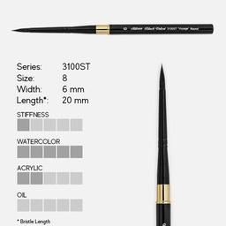 [SILVER 3100ST 8] SILVER Black Velvet Voyage Travel Round Brush 8