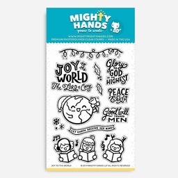 [MIGHTY HANDS ST122] MIGHTY HANDS Clear Stamp 4” x 6” Joy To The World