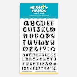 [MIGHTY HANDS ST126] MIGHTY HANDS Clear Stamp 4” x 6” Handwritten Alpha
