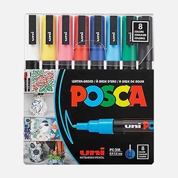 [UNI PC-3M-8C] UNI Posca Acrylic Marker Fine Tip Set x 8