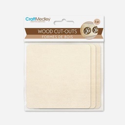 [MULTICRAFT CW318C] MULTICRAFT Craft Medley Wood Cut Outs Square x 3