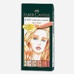 [FABER-CASTELL 167162] FABER-CASTELL Pitt Brush Pen Skin Tones Set x 6