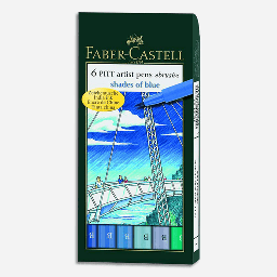 [FABER-CASTELL 167164] FABER-CASTELL Pitt Brush Pen Shades Of Blues Set x 6