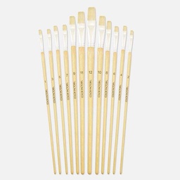 [MULTICRAFT AB246A] OVJ Classroom Artist Bristle Flat Brush Set x 12