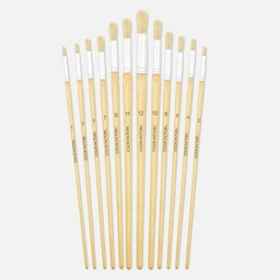 [MULTICRAFT AB246B] MULTICRAFT Color Factory Artist Bristle Round Brush Set x 12