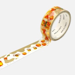 [WORLD CRAFT KRMT15-070] WORLD CRAFT Glitter Washi Tape 15mm Honey