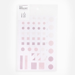 [WORLD CRAFT AM-SE-008] WORLD CRAFT Seal & Monthly Sheet Craft Sticker Pink