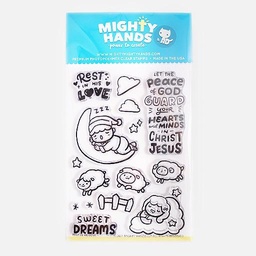 [MIGHTY HANDS ST147] MIGHTY HANDS Clear Stamp 4” x 6” Rest In His Love