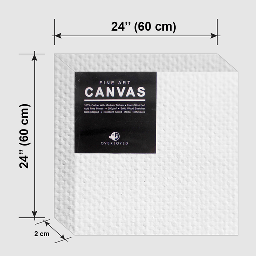 [OVJ B2424] OVJ Stretched Cotton Canvas 380gsm Square 3/4” x 24” x 24”