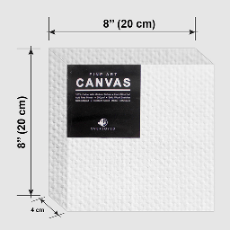 [OVJ C0808] OVJ Stretched Cotton Canvas 380gsm Square 1 1/2” x 20cm x 20cm