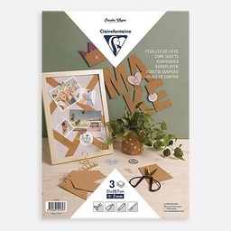 [CLAIREFONTAINE 354589C] CLAIREFONTAINE Cork Sheet 2mm A4 x 3