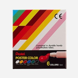 [PENTEL YNGP-06] PENTEL Poster Color 12ml Set x 6