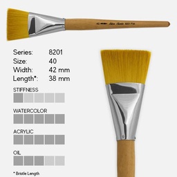 [SILVER 8201 40] SILVER Jumbo Golden Synthetic Flat Brush 40