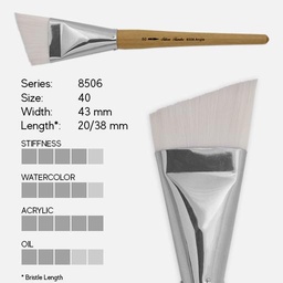 [SILVER 8506 40] SILVER Jumbo Stiff White Synthetic Angle Brush 40